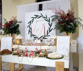 christmas wedding table white  sweets